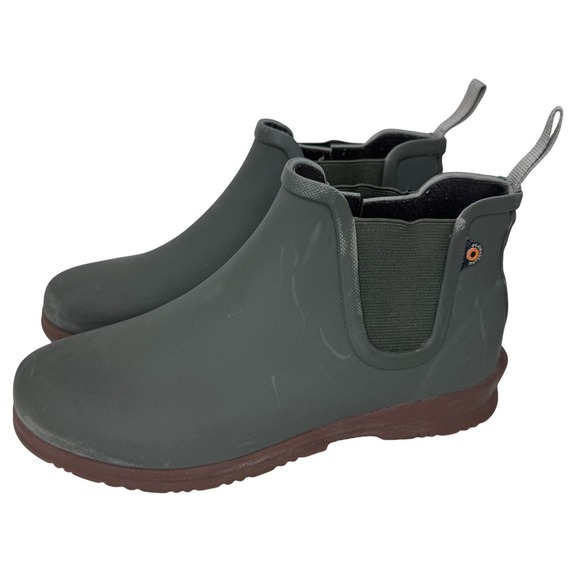 Bogs Sweetpea Rain Boots Chelsea Slip On Round Toe Waterproof Sage Green Size 6 - Picture 2 of 7